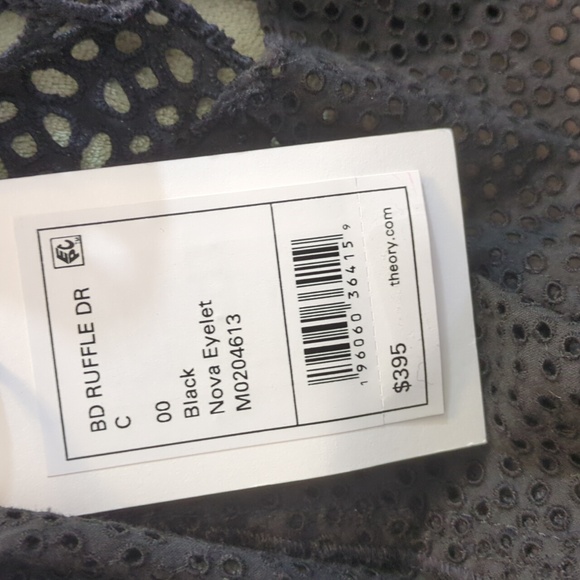 Theory Dress Color Black Size 00 BD Ruffle DR Nova Eyelet - Picture 9 of 10